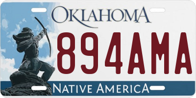OK license plate 894AMA