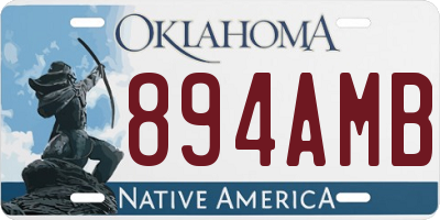 OK license plate 894AMB
