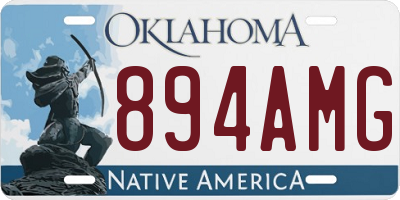 OK license plate 894AMG