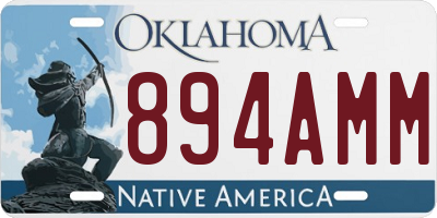 OK license plate 894AMM