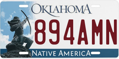 OK license plate 894AMN