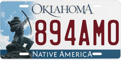 OK license plate 894AMO