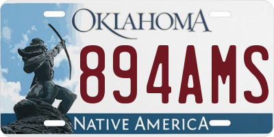 OK license plate 894AMS