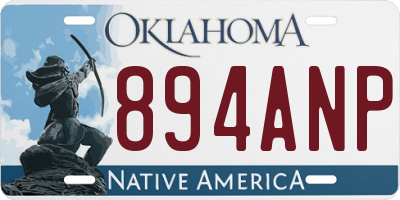 OK license plate 894ANP