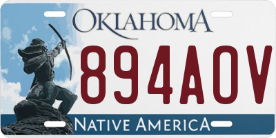 OK license plate 894AOV
