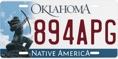 OK license plate 894APG
