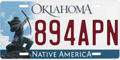 OK license plate 894APN