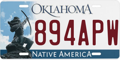 OK license plate 894APW
