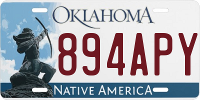 OK license plate 894APY
