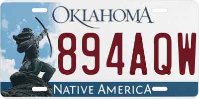 OK license plate 894AQW