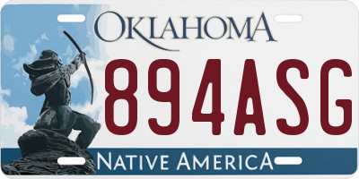 OK license plate 894ASG