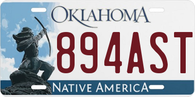 OK license plate 894AST