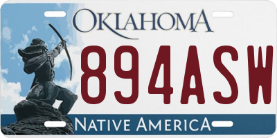 OK license plate 894ASW