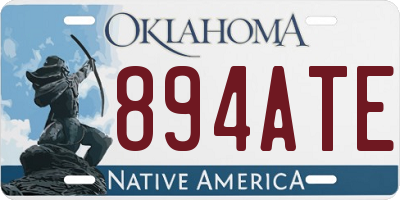 OK license plate 894ATE