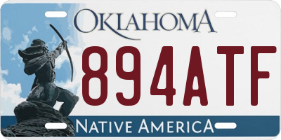 OK license plate 894ATF