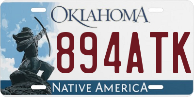OK license plate 894ATK