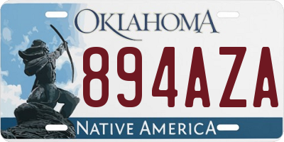 OK license plate 894AZA