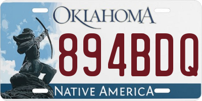 OK license plate 894BDQ