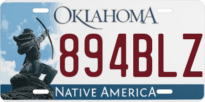 OK license plate 894BLZ