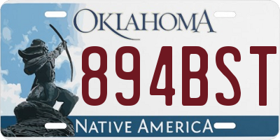 OK license plate 894BST