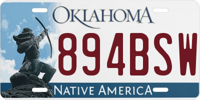 OK license plate 894BSW