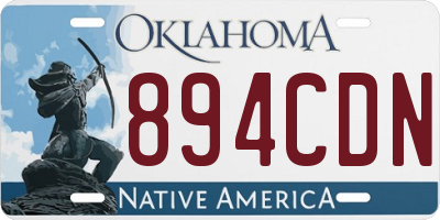 OK license plate 894CDN