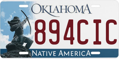 OK license plate 894CIC