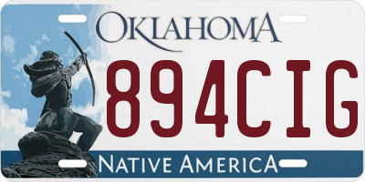 OK license plate 894CIG