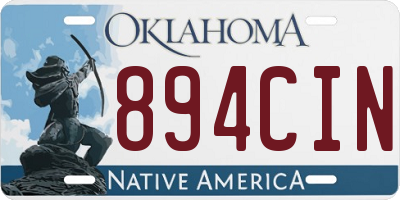 OK license plate 894CIN