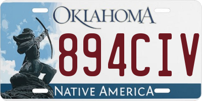 OK license plate 894CIV