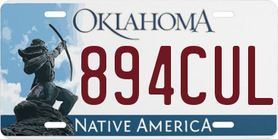 OK license plate 894CUL