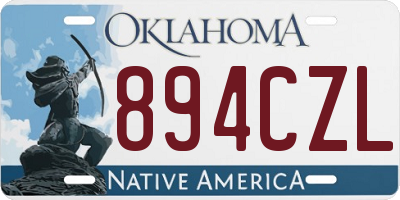 OK license plate 894CZL