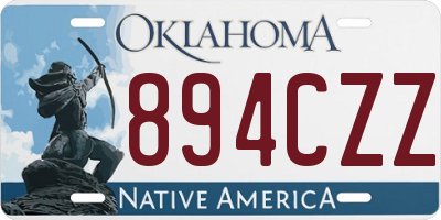OK license plate 894CZZ