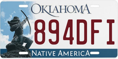OK license plate 894DFI
