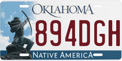 OK license plate 894DGH