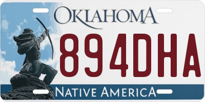 OK license plate 894DHA