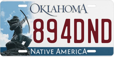 OK license plate 894DND