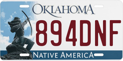 OK license plate 894DNF