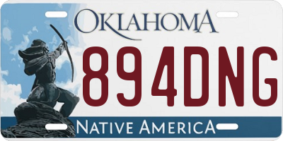 OK license plate 894DNG