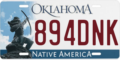 OK license plate 894DNK