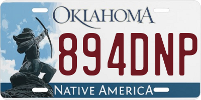 OK license plate 894DNP