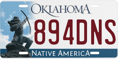 OK license plate 894DNS