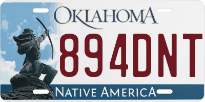 OK license plate 894DNT