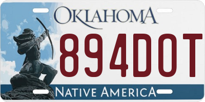 OK license plate 894DOT