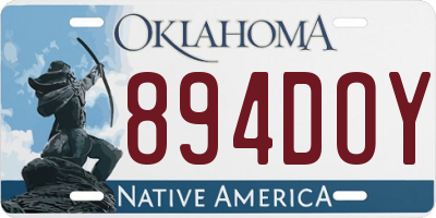 OK license plate 894DOY