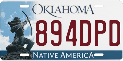 OK license plate 894DPD