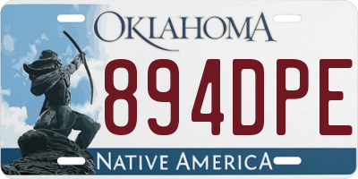 OK license plate 894DPE