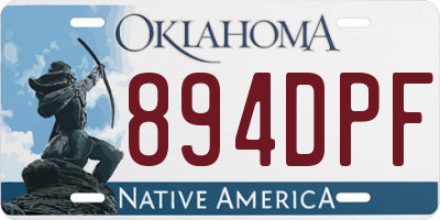 OK license plate 894DPF