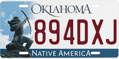 OK license plate 894DXJ