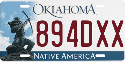OK license plate 894DXX